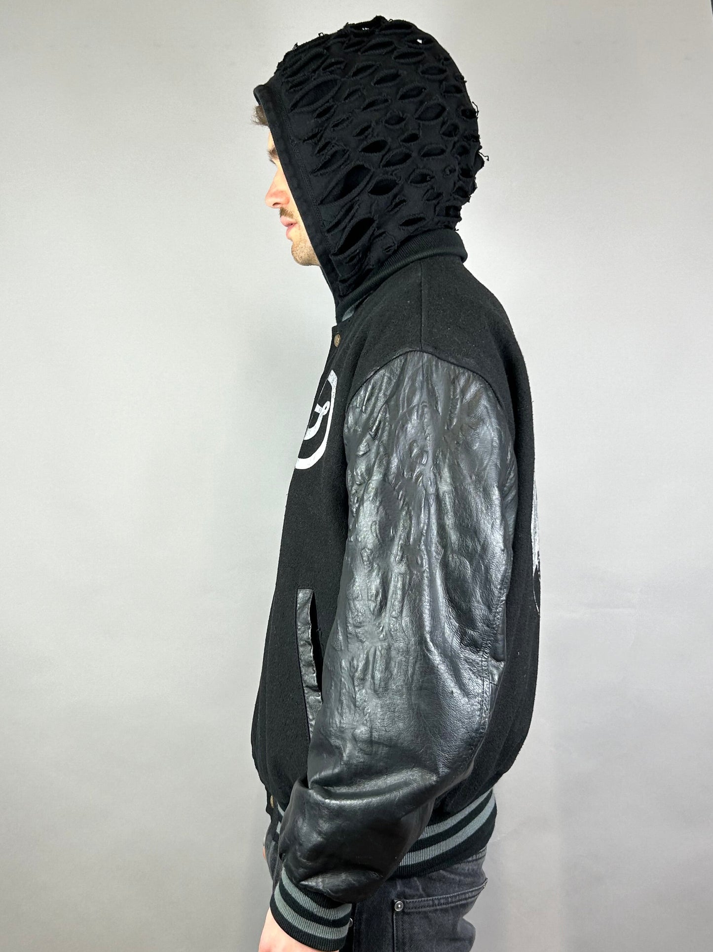 Hybrid Hooded Varsity Jacket