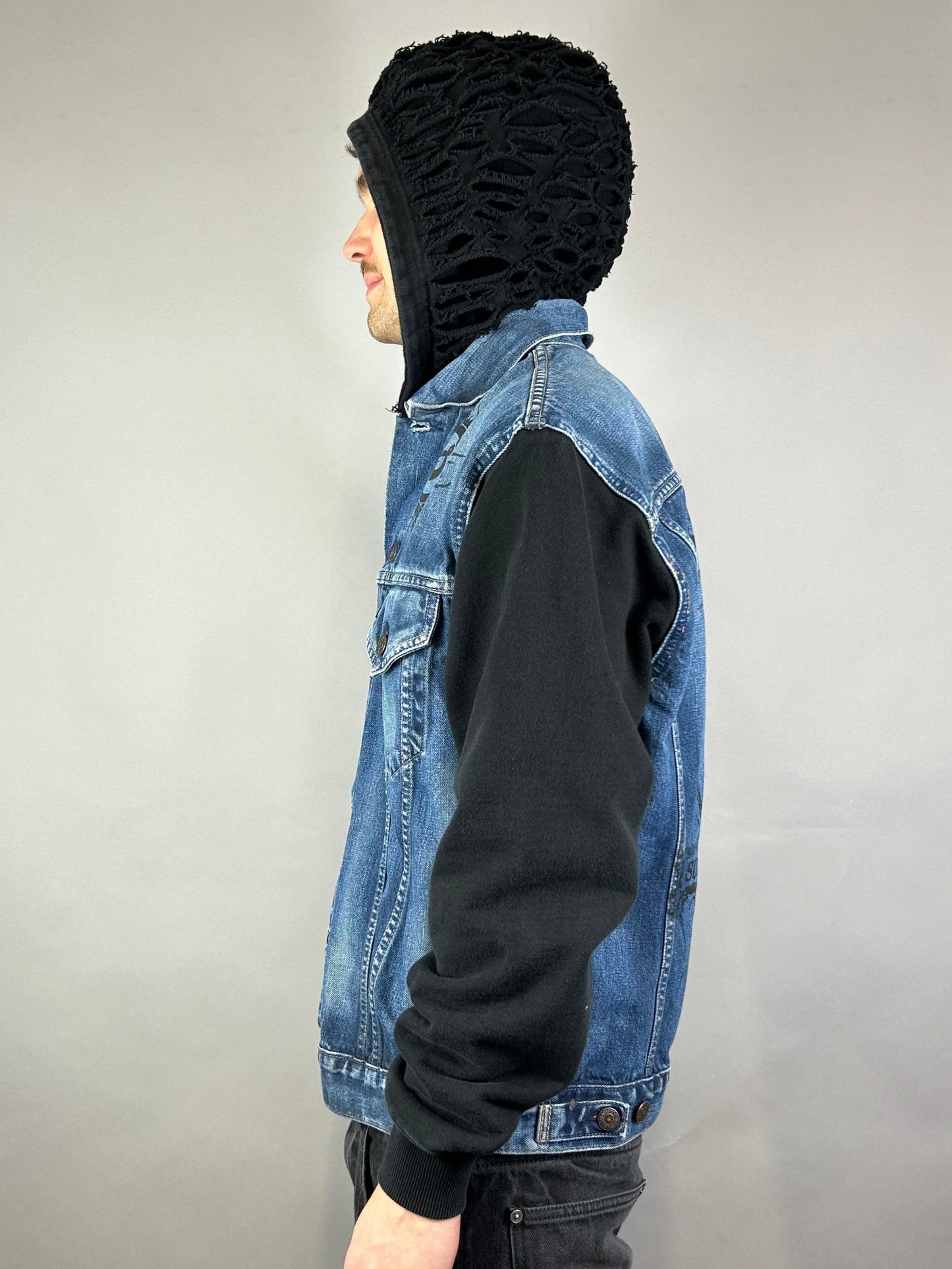Hybrid Hooded Denim Jacket