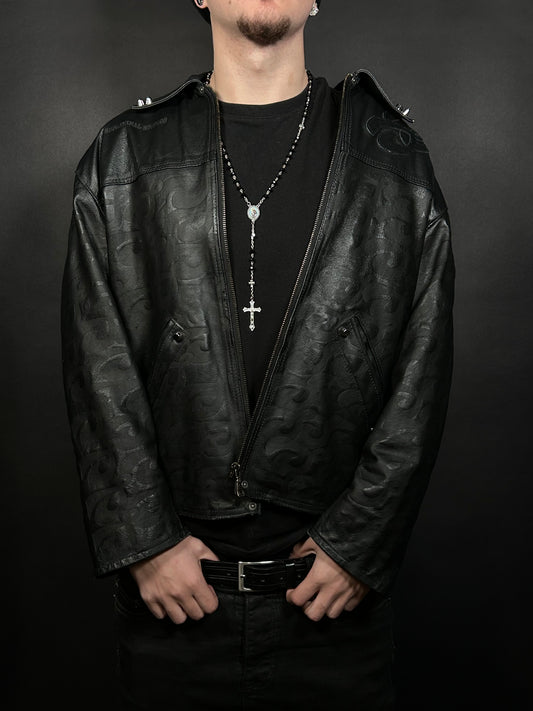 Subliminal Studios Leather Fire Impressed Jacket