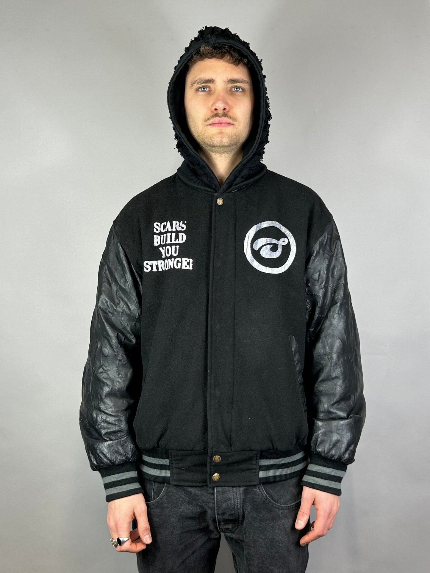 Hybrid Hooded Varsity Jacket