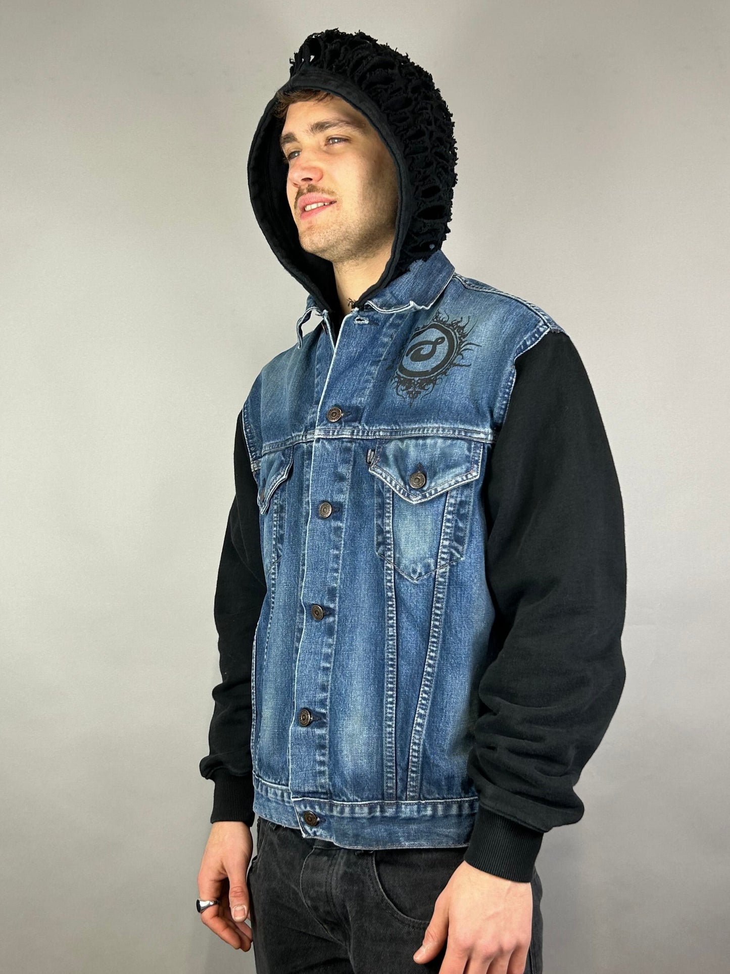 Hybrid Hooded Denim Jacket